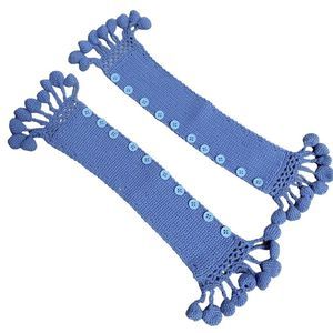 Blue Crochet handle cover for handbags